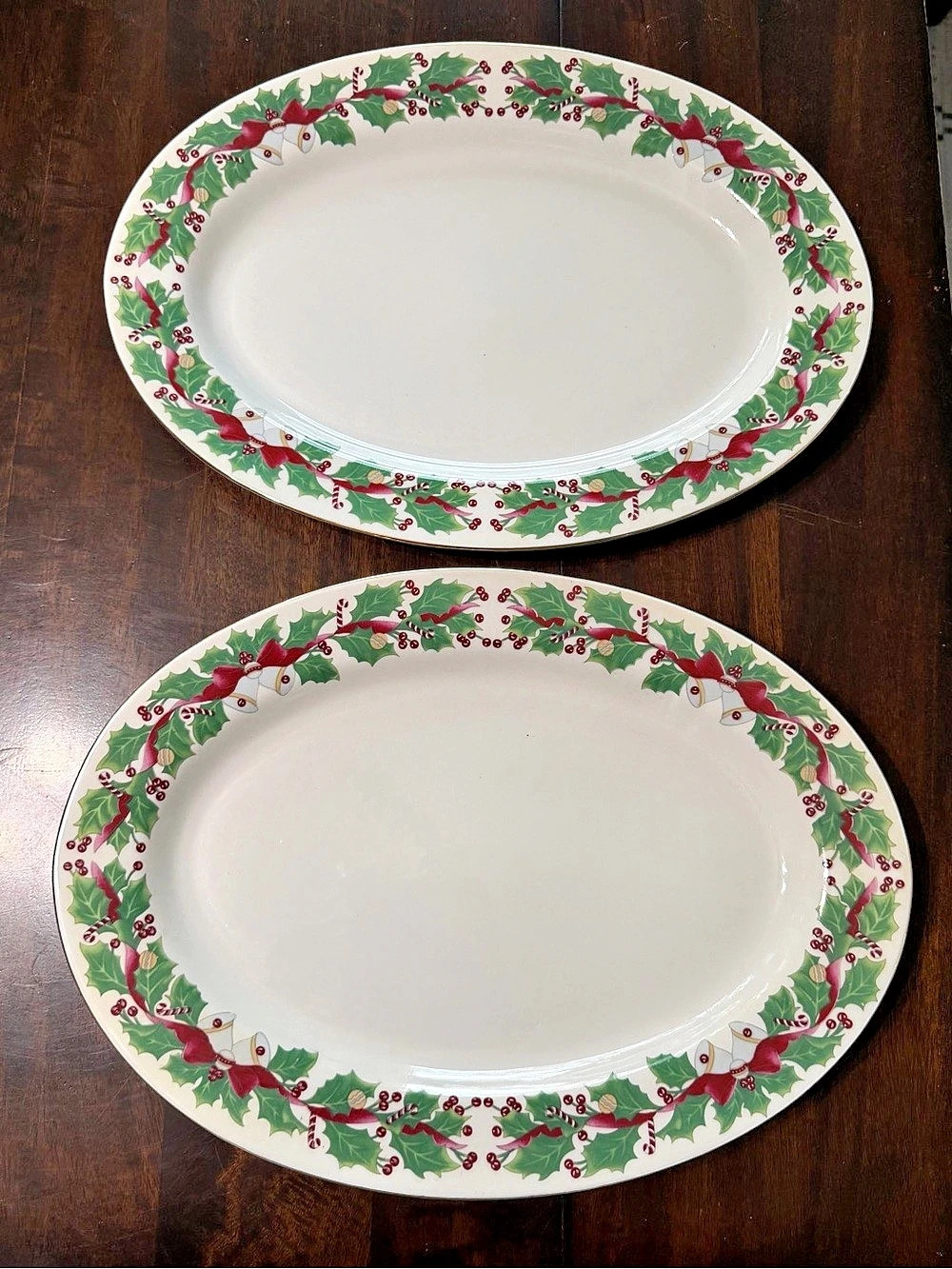 Sango Christmas Holly Oval Serving Platter Oval Serving Platters Set of 2